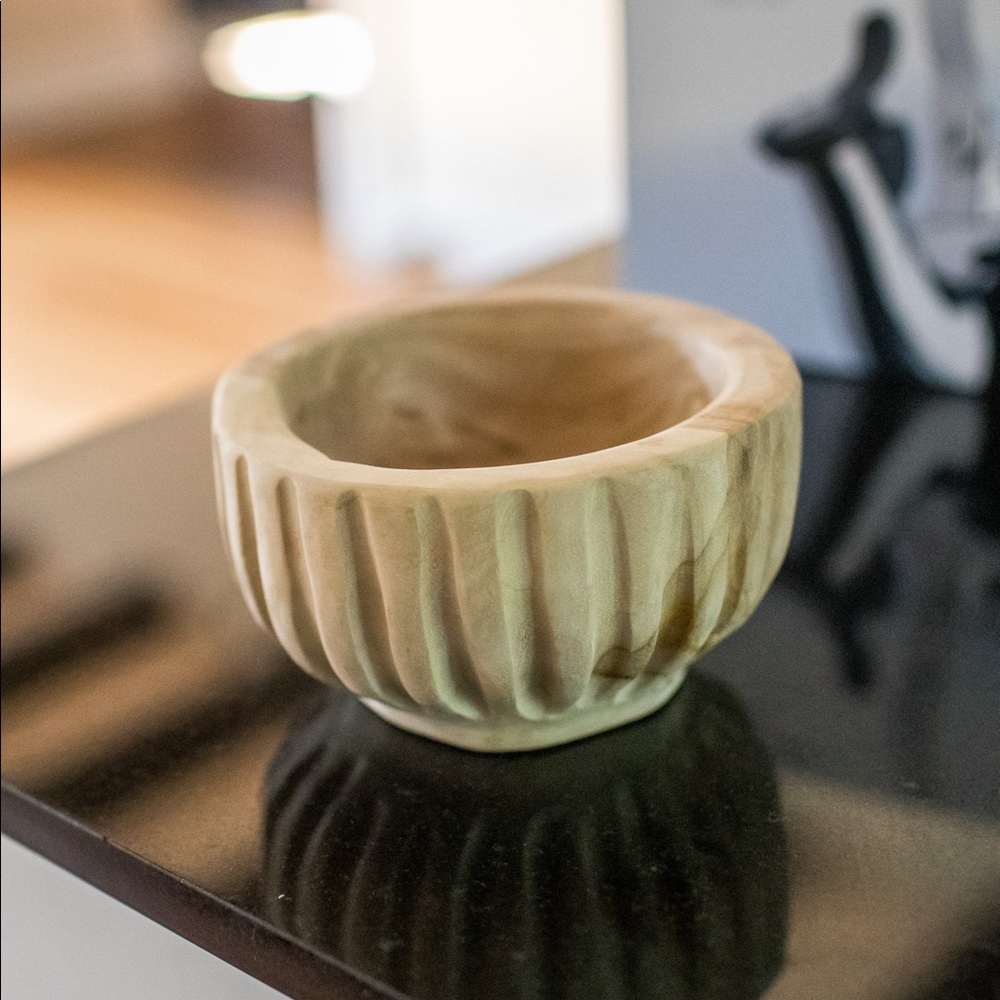 Terrain lined teak bowl (small)
